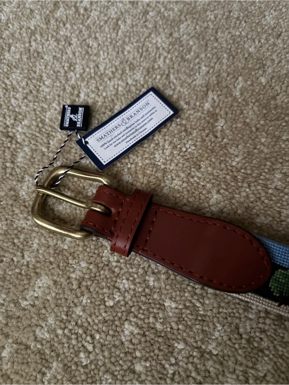 Smathers & Branson NEW TAGS Chagrin Falls Cleveland Ohio Needlepoint Belt 34